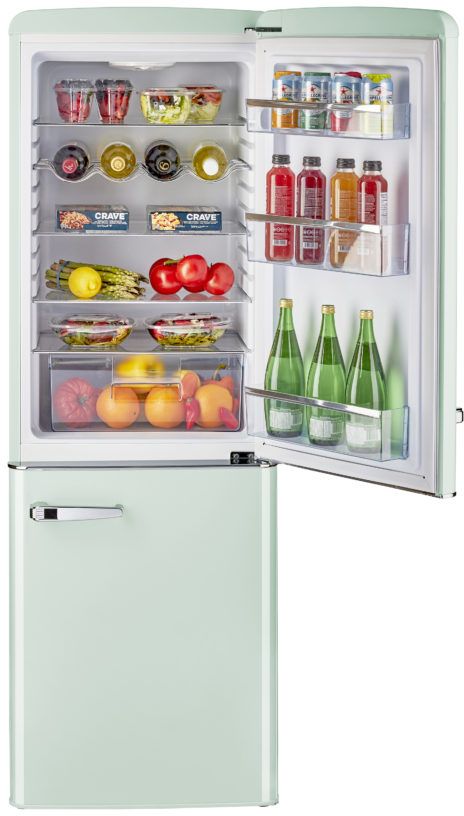 Unique® Appliances Classic Retro 7.0 Cu. Ft. Summer Mint Green Counter Depth Freestanding Bottom Freezer Refrigerator 2
