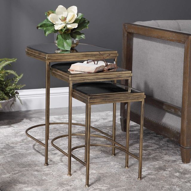 Uttermost® India Set of 3 Gold Nesting Tables Set 6