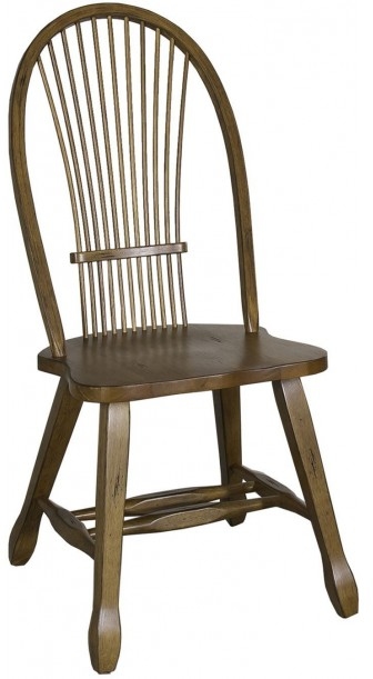 Liberty Furniture Treasures Rustic Oak Bow Back Side Chair-Black