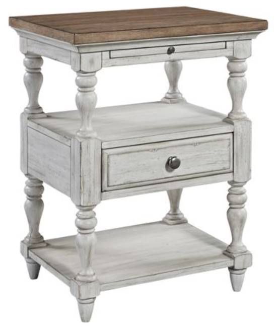 Liberty Farmhouse Reimagined Antique White/Chestnut Nightstand-0