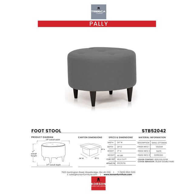 Korson Furniture Design Pally Slate Stool 1