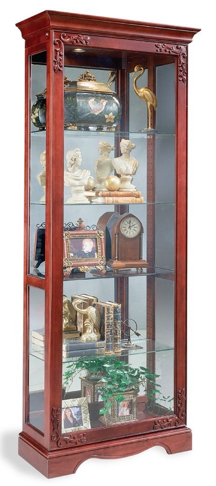 Philip Reinisch Co Andate Candlelight Cherry Curio Cabinet 0