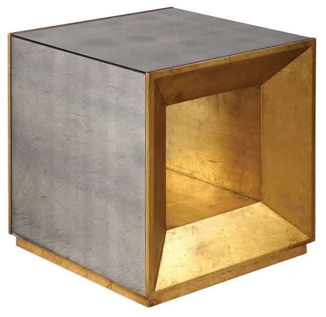 Uttermost® Flair Gold Cube Table-1