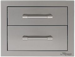 Alfresco™ 16.88" Stainless Steel Two Tier Storage Drawers-AXE-2DR-SC
