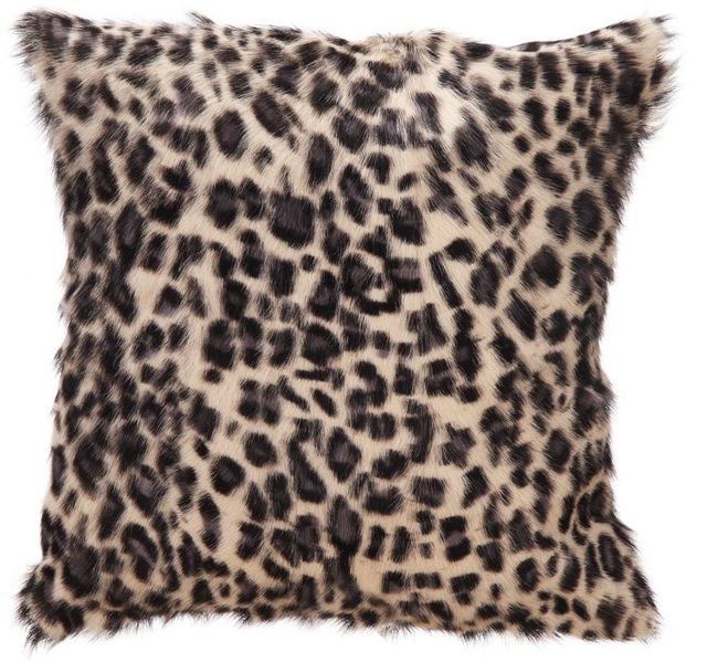 Moe's Home Collections Spotted Goat Blue Leopard Fur Pillow