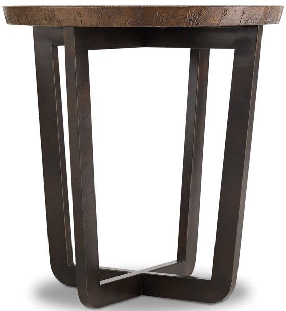 Hooker® Furniture Parkcrest Copper Round End Table with Dark Metal Base