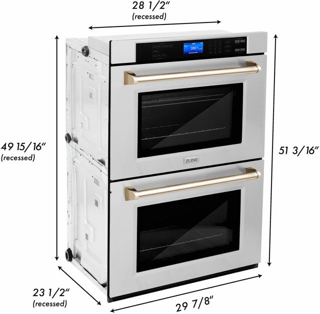 ZLINE Autograph Edition 30" Stainless Steel Double Electric Wall Oven  6