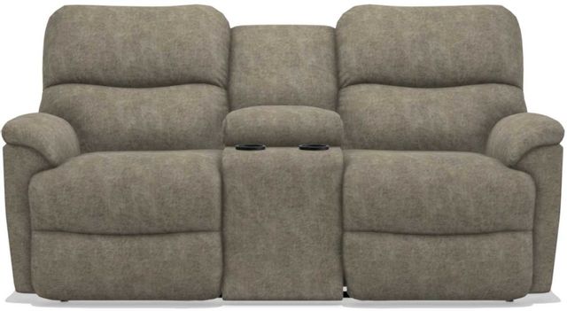 La-Z-Boy® Trouper Sable Reclining Loveseat with Console