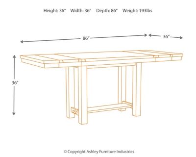 Signature Design by Ashley® Moriville Grayish Brown Rectangular Dining Room Counter Height Table-3
