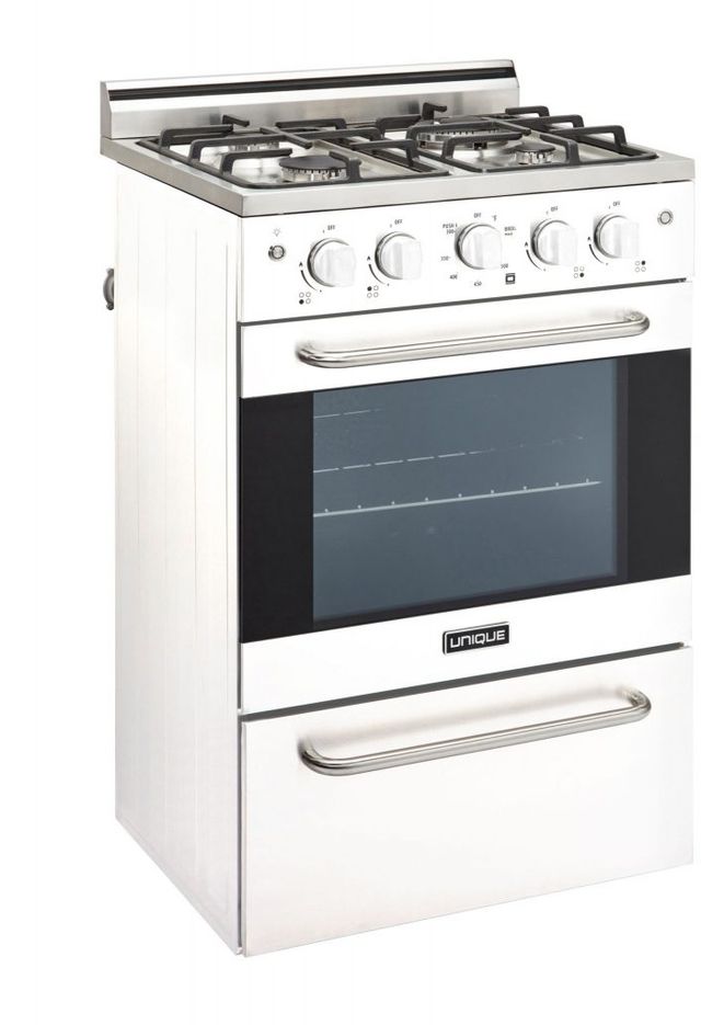 Unique® Appliances Prestige 24" White Freestanding Natural Gas Range 3