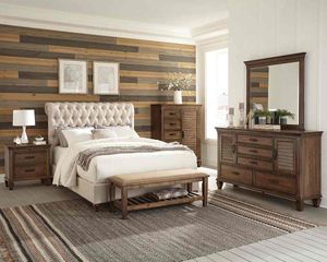 Coaster® Devon 5-Piece Beige/Burnished Oak Eastern King Bedroom Set