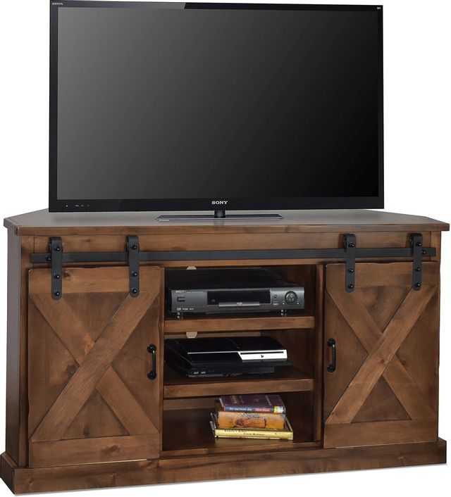 Legends Furniture, Inc. Farmhouse Aged Whiskey 56" Corner TV Console 1