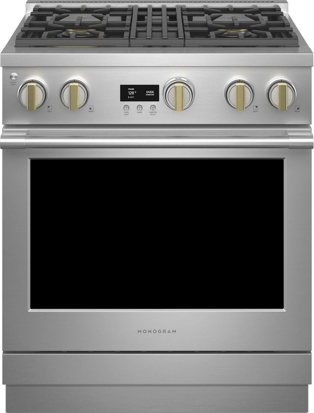Monogram® Statement Collection 30" Stainless Steel Pro Style Dual Fuel Range 0
