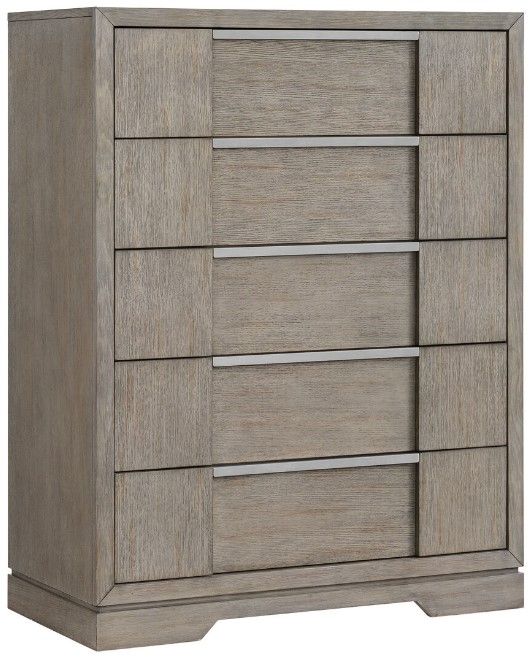 Elements International Kelis Gray 5-Drawer Chest | Lacks Furniture ...