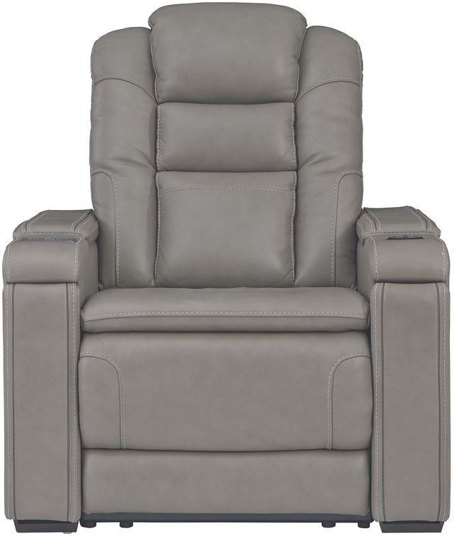 Signature Design by Ashley® Boerna Gray Power Recliner with Adjustable Headrest-3
