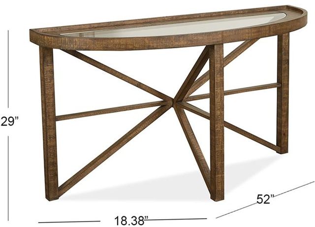 Magnussen Home® Kirkpatrick Weathered Walnut Demilune Sofa Table 7