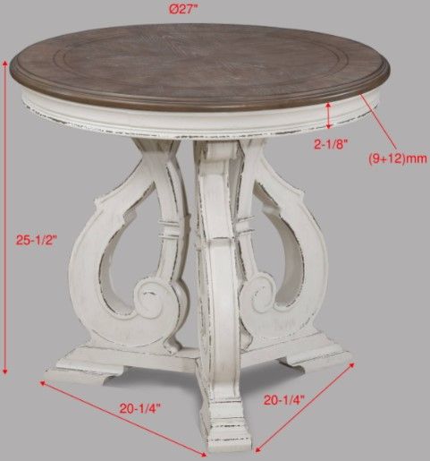 Crown Mark Clementine Brown End Table with Distressed White Base-1