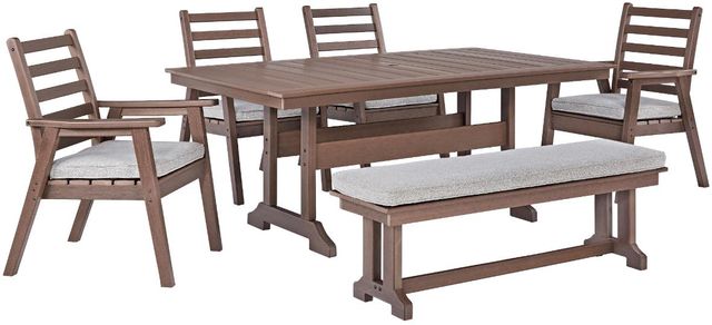 Signature Design by Ashley® Emmeline 6-Piece Brown Outdoor Dining Set