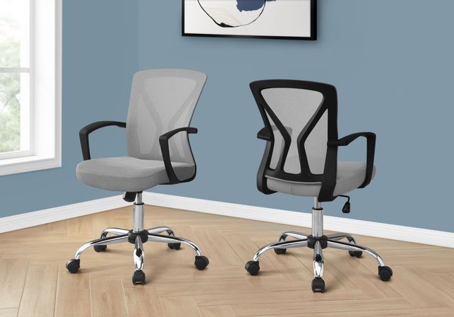 Monarch Specialties Inc. Black/Chrome/Grey Office Chair 2