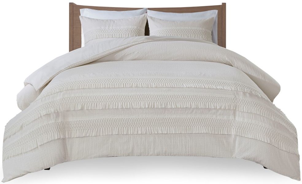 ivory seersucker duvet cover