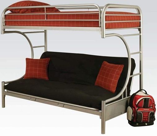 ACME Furniture Eclipse Collection Silver Twin XL/Queen Futon Bunk Bed 1