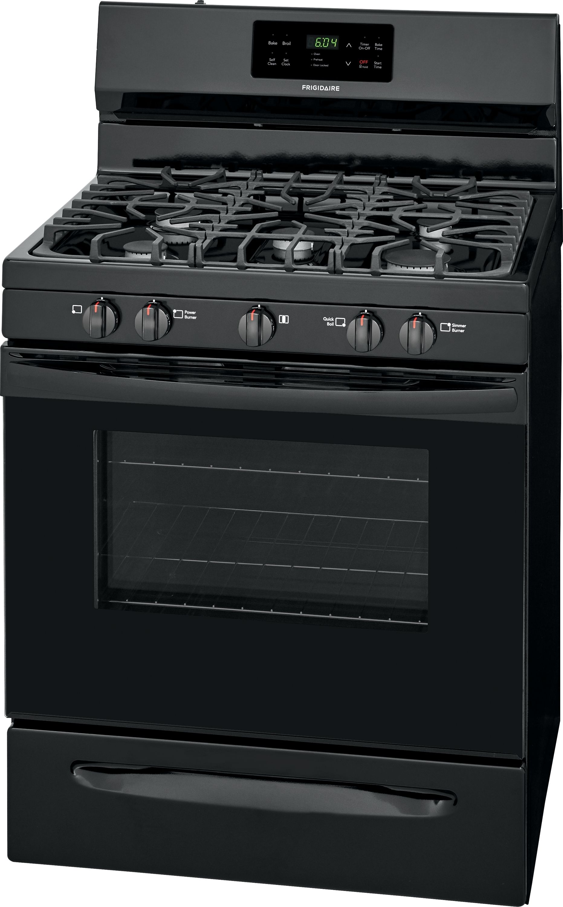 Frigidaire® 30" Black Free Standing Gas Range | Dick Van Dyke Appliance ...