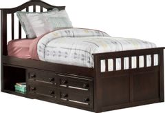 Hillsdale Furniture Schoolhouse Finley Chocolate Twin Youth Captains Storage Bed