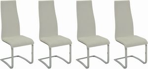 Coaster® Anges 4-Piece White/Chrome High Back Dining Chairs