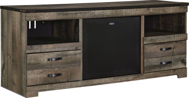 Signature Design by Ashley® Trinell Brown 63" LG TV Stand with Fireplace Option 1