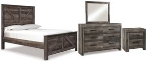 Signature Design by Ashley® Wynnlow 4-Piece Gray King Panel Bed Set
