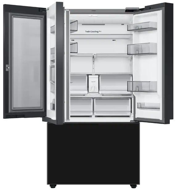 Samsung Bespoke 30 Cu. Ft. Charcoal Glass/Panel Ready French Door Refrigerator 5