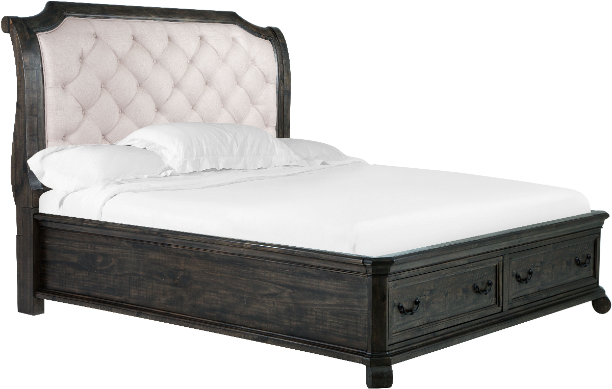 Magnussen Home® Bellamy Peppercorn California King Sleigh Storage Bed ...