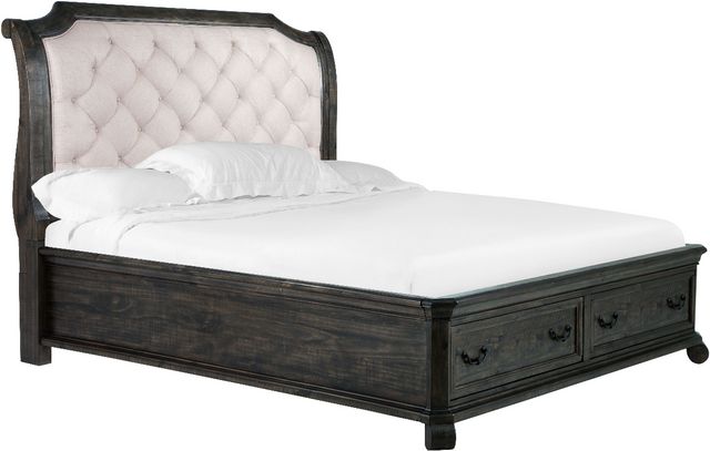 Magnussen Home® Bellamy Peppercorn California King Sleigh Storage Bed-0