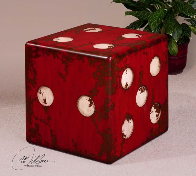 Uttermost® Dice Burnt Red Accent Table-1