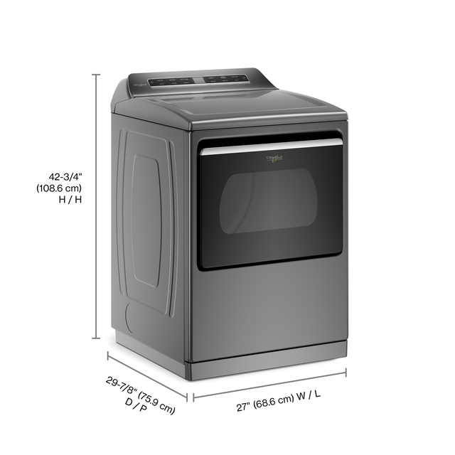 Whirlpool® 7.4 Cu. Ft. Chrome Shadow Front Load Electric Dryer 8