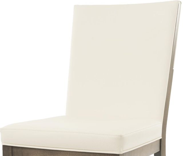 Chaise d'appoint en tissu brun foncé/blanc cassé VieBois® 1