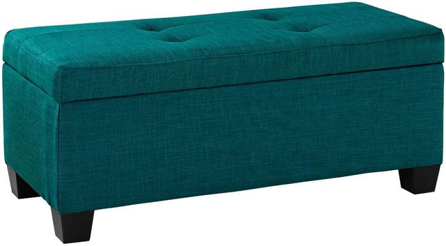 Elements International Ethan 3 Piece Teal Ottoman Set | Adams Furniture ...