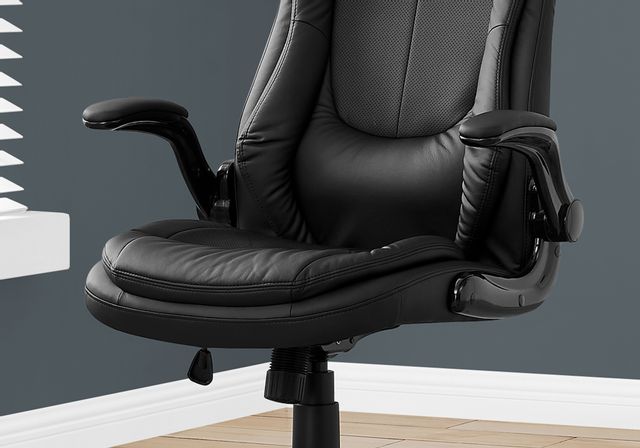 Monarch Specialties Inc. Black Leather Look High Back Executive Chair 8