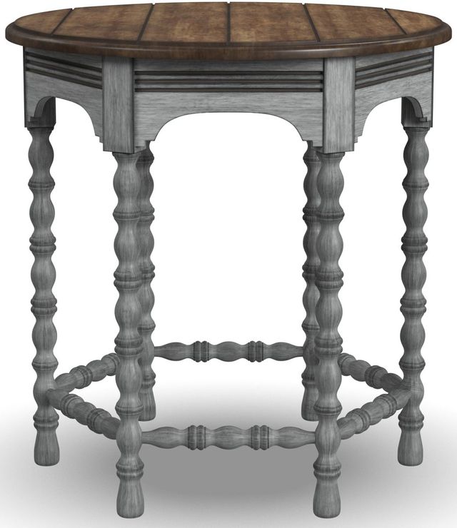 Flexsteel® Plymouth® Distressed Graywash Lamp Table 1