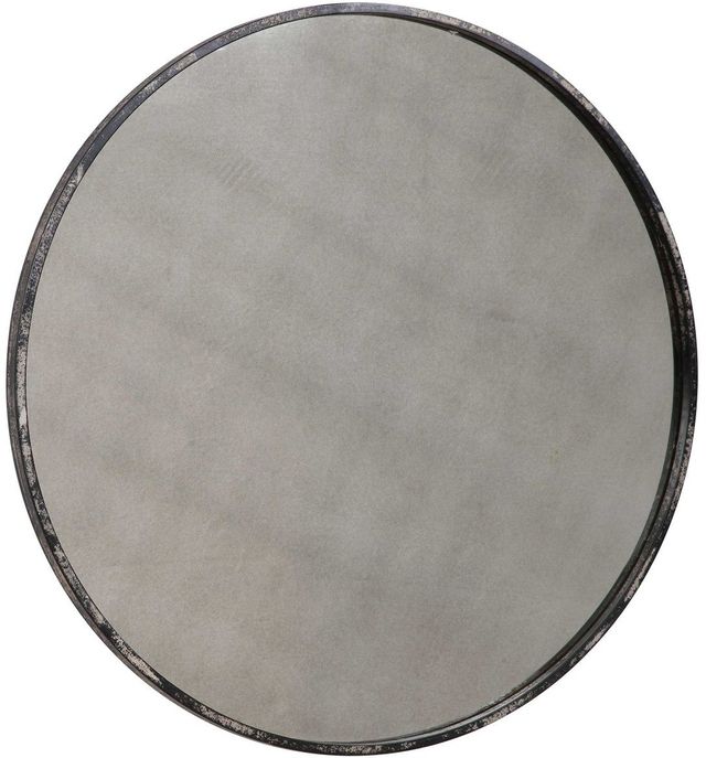 Uttermost® Argand Industrial Black Round Mirror-1