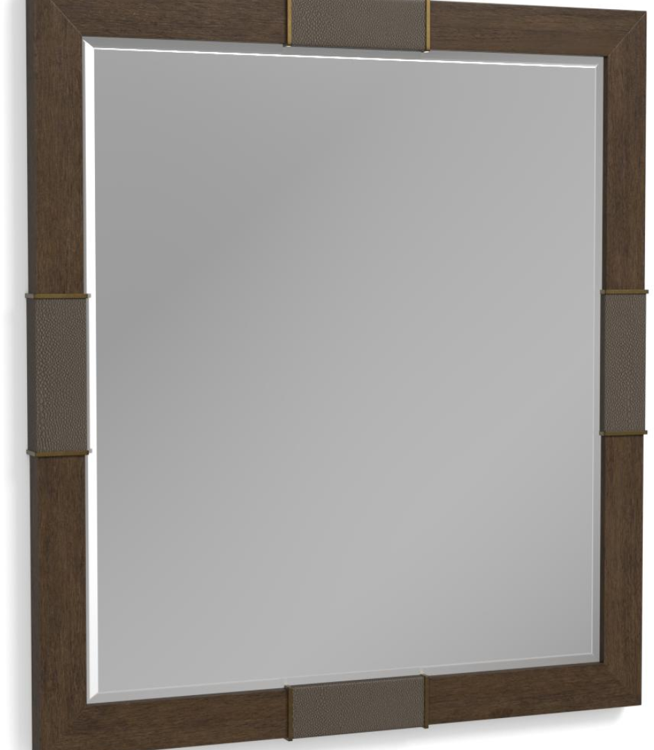Bassett® Furniture Modern Emilia Cacao Brown / Caviar Shagreen Mirror