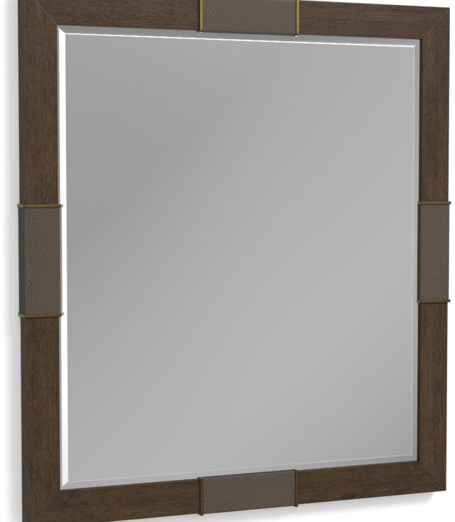 Bassett® Furniture Modern Emilia Cacao Brown / Caviar Shagreen Mirror-0