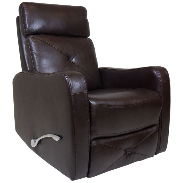 Cheers Coffee Leather Swivel Recliner-1