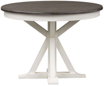 Liberty Furniture Allyson Park Wirebrushed White/Charcoal Pedestal Table-4