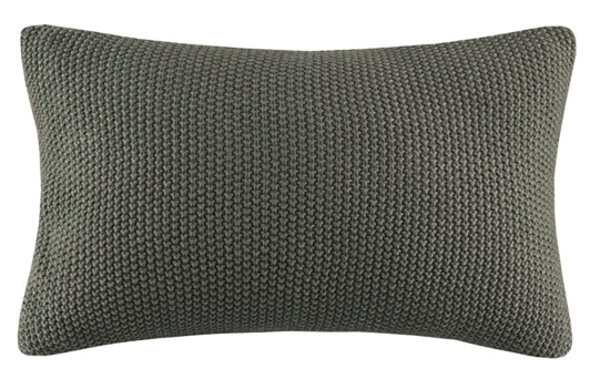 Olliix by INK+IVY Bree Knit Charcoal 12" x 20" Oblong Pillow Cover-0
