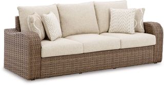 Signature Design by Ashley® Sandy Bloom Beige Outdoor Sofa with Cushion