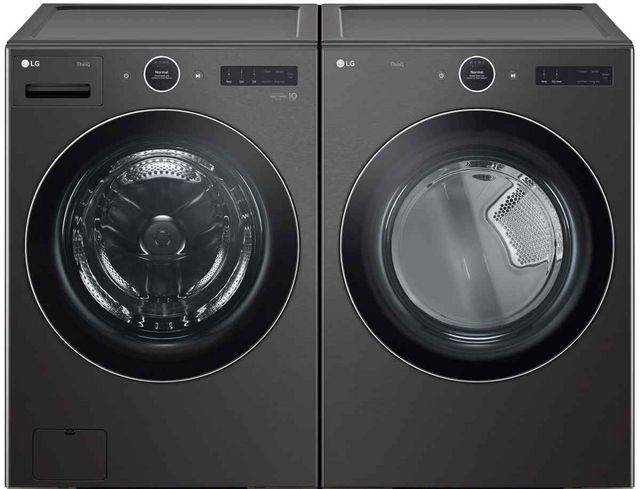 LG Black Steel Front Load Laundry Pair 0