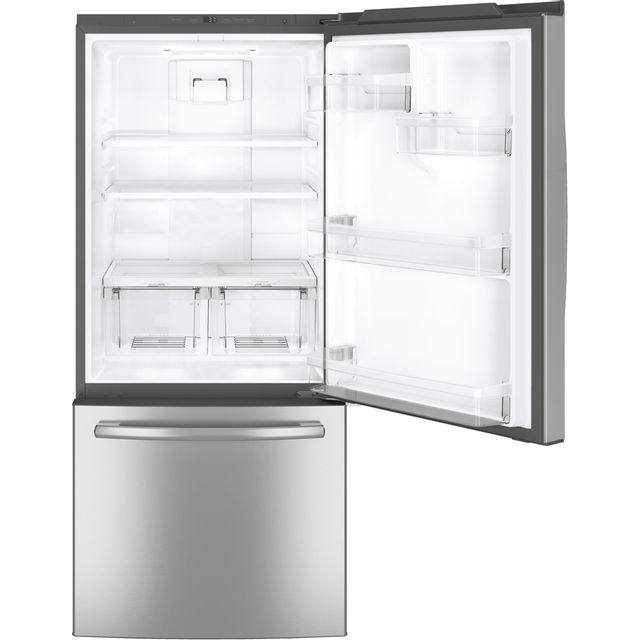GE® 20.9 Cu. Ft. Stainless Steel Bottom Freezer Refrigerator 1