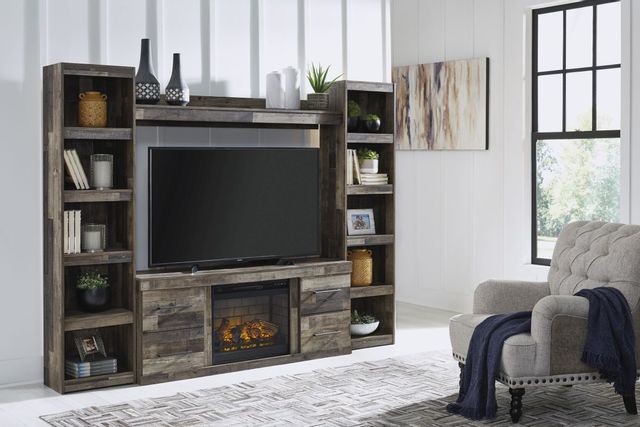 Signature Design by Ashley® Derekson 4-Piece Multi Gray Entertainment Center with Electric Fireplace 6