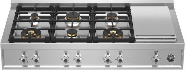 Bertazzoni Professional Series 48" Stainless Steel Natural Gas Rangetop with Electric Griddle-0